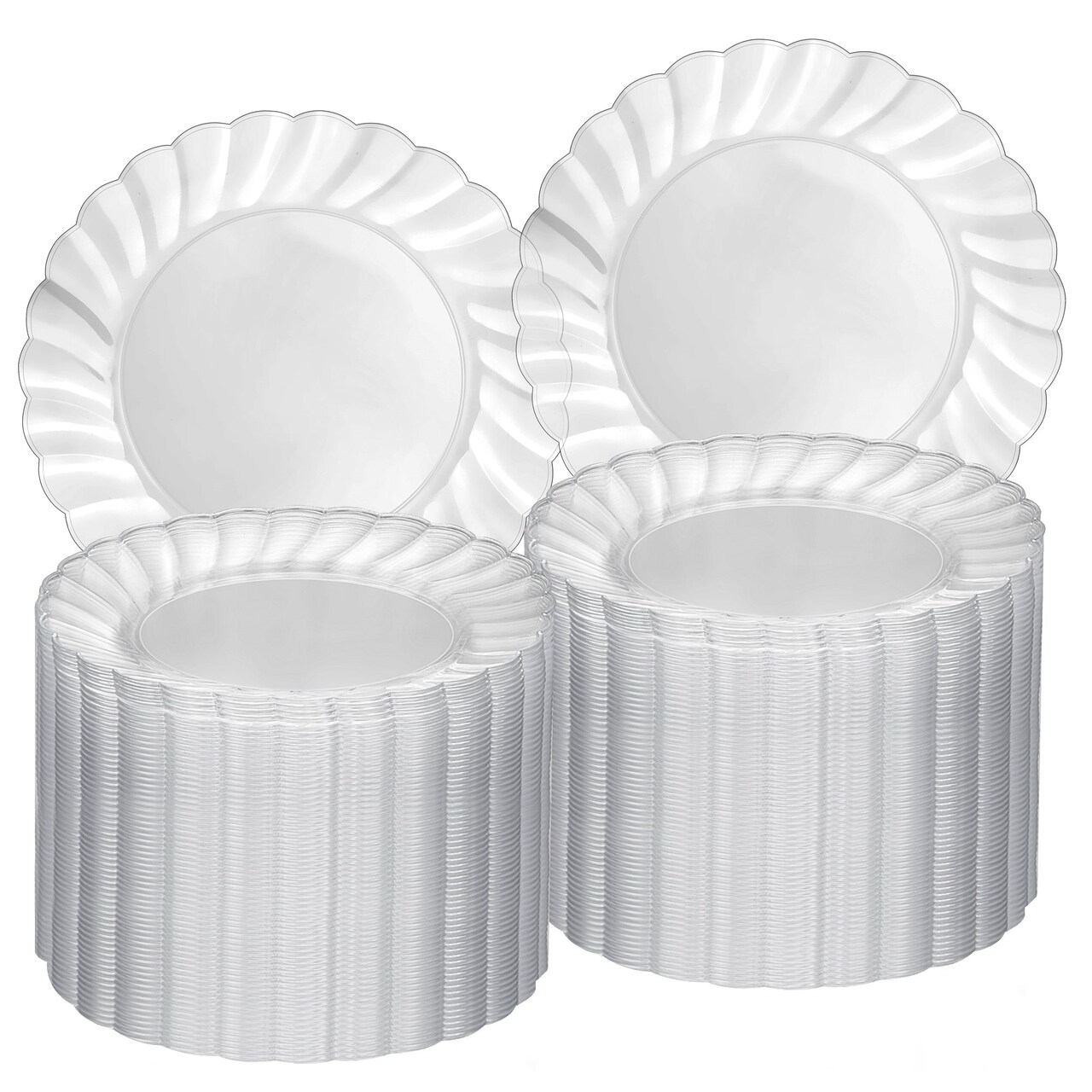 100 Pack 6 Inch Clear Disposable Plastic Plates - Dessert, Salad,  Appetizers or Snacks